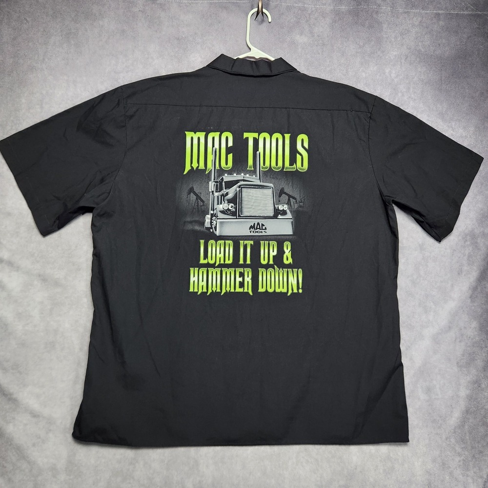 Mac Tools Dickies Black Short Sleeve Work Shirt Mens 3XL Embroidered Truck Rig